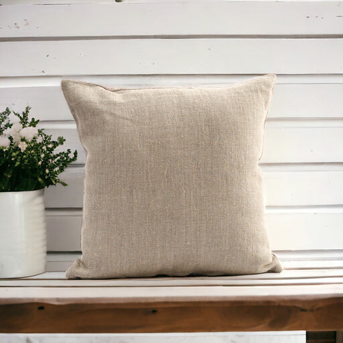 Natural Thick Linen Pillow Cover | Heavy Weight Fabric | Zip Closure | Multiple Sizes