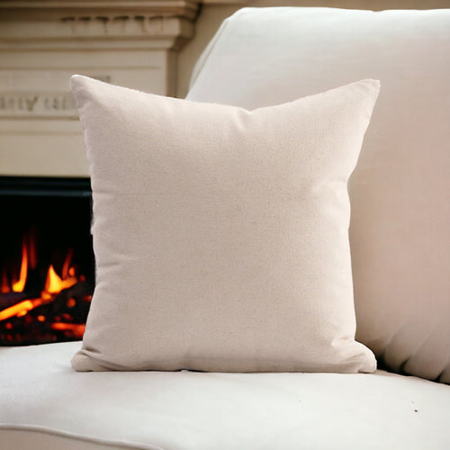 Off White Thick Texture Cotton Pillow Cover | Dhurrie Weave | Zip Closure | Multiple Sizes