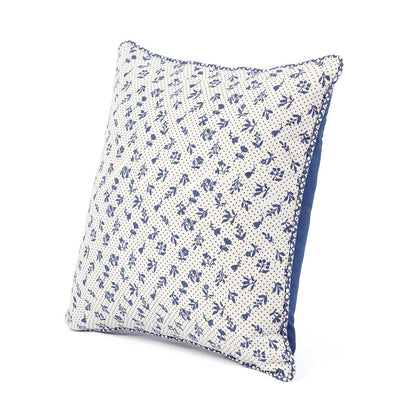 Indigo DOMINOTERIE small floral print cotton pillow cover, sizes available