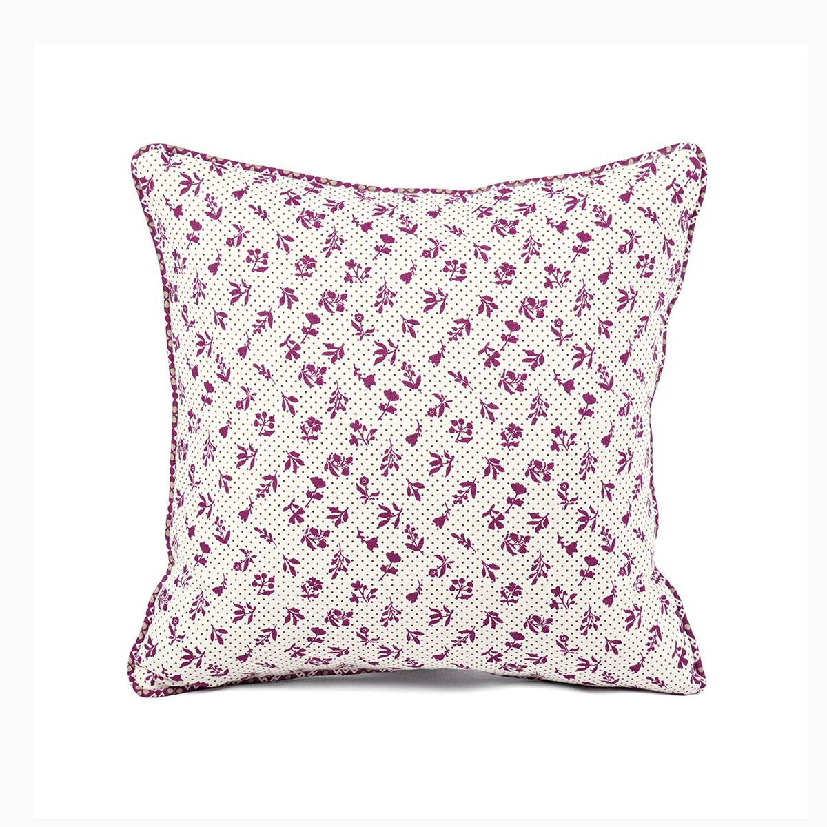 Plum DOMINOTERIE small floral print cotton pillow cover, sizes available