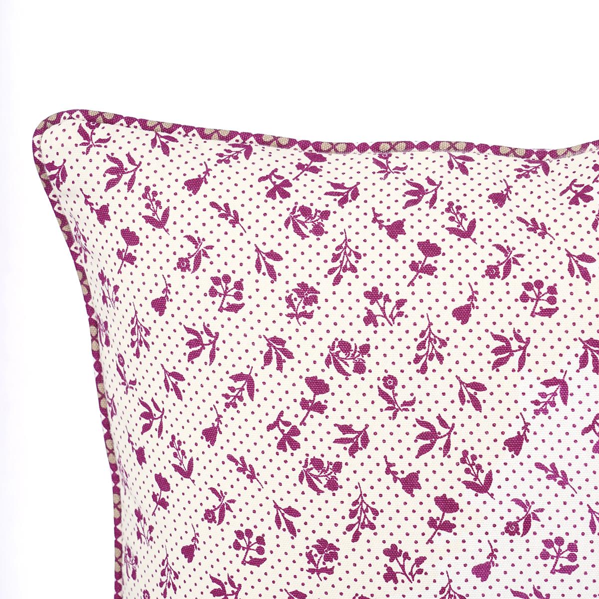 Plum DOMINOTERIE small floral print cotton pillow cover, sizes available