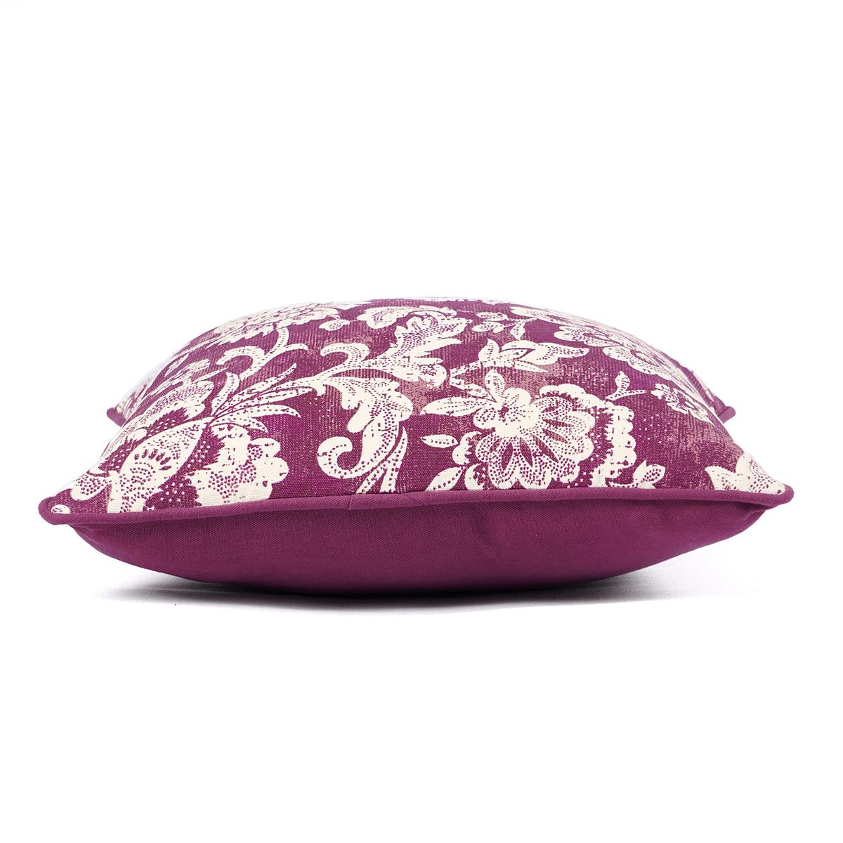 Plum DOMINOTERIE bold floral print cotton pillow cover, sizes available