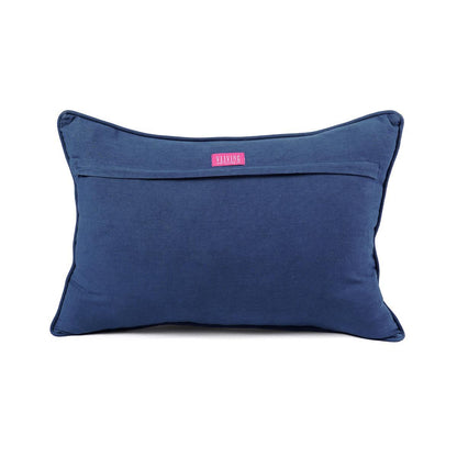 Indigo/dark blue DOMINOTERIE geometric print cotton pillow cover, sizes available