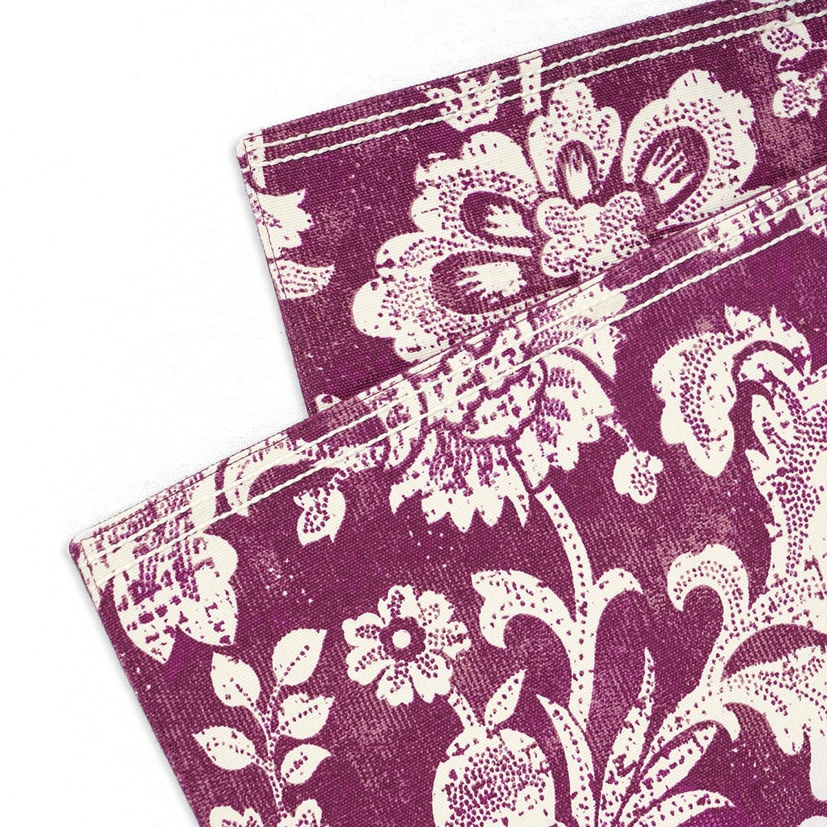 Maroon/Plum cotton Placemat with bold floral block print , 13X19 inches