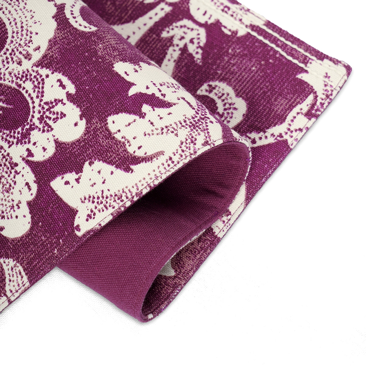 Maroon/Plum cotton Placemat with bold floral block print , 13X19 inches