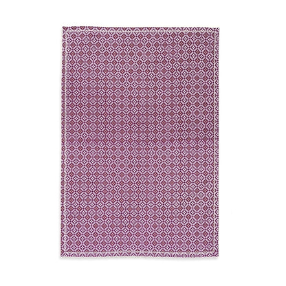 DOMINOTERIE Plum Printed Kitchen Towel, geometrical pattern, 100% cotton, size 20"X28"