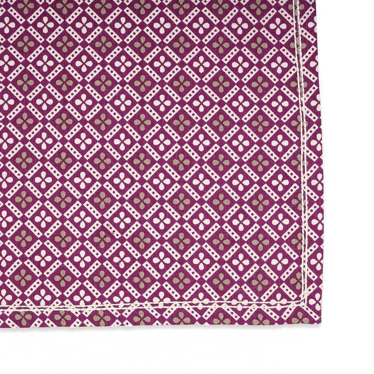Plum Printed Kitchen Towel, geometrical pattern, 100% cotton, size 20"X28"