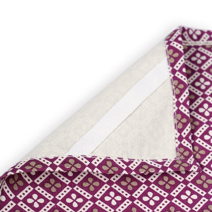 Plum Printed Kitchen Towel, geometrical pattern, 100% cotton, size 20"X28"