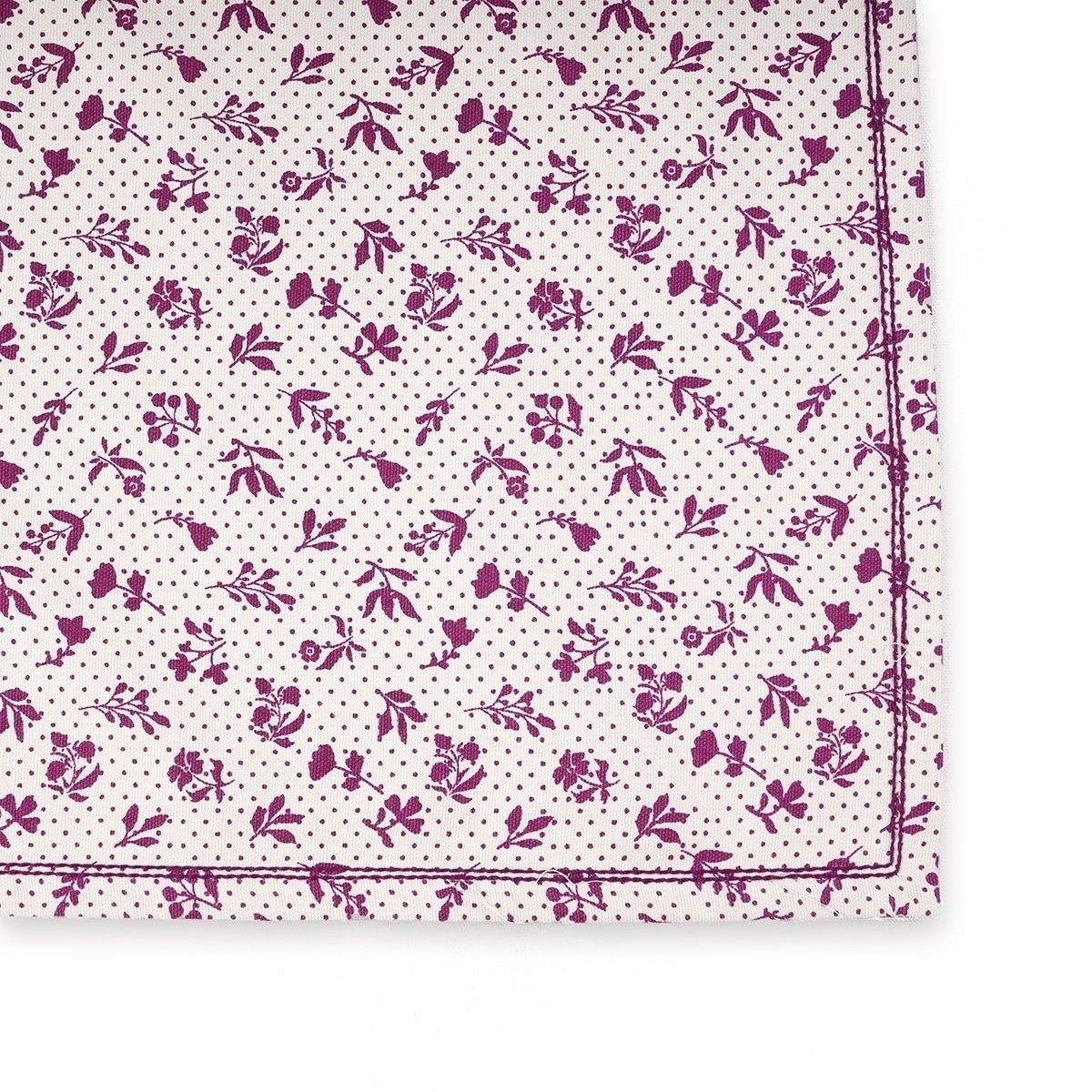DOMINOTERIE Plum Printed Kitchen Towel, small floral pattern, 100% cotton, size 20"X28"