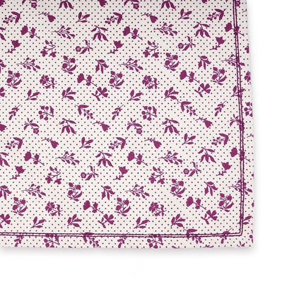 DOMINOTERIE Plum Printed Kitchen Towel, small floral pattern, 100% cotton, size 20"X28"