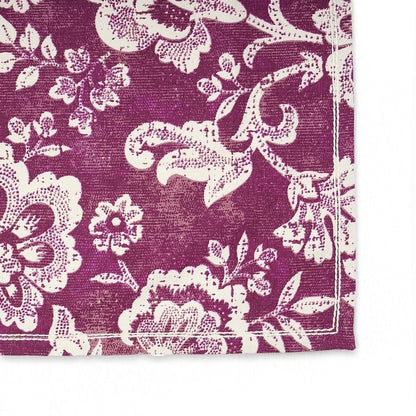 Plum Printed Kitchen Towel, bold floral pattern, 100% cotton, size 20"X28