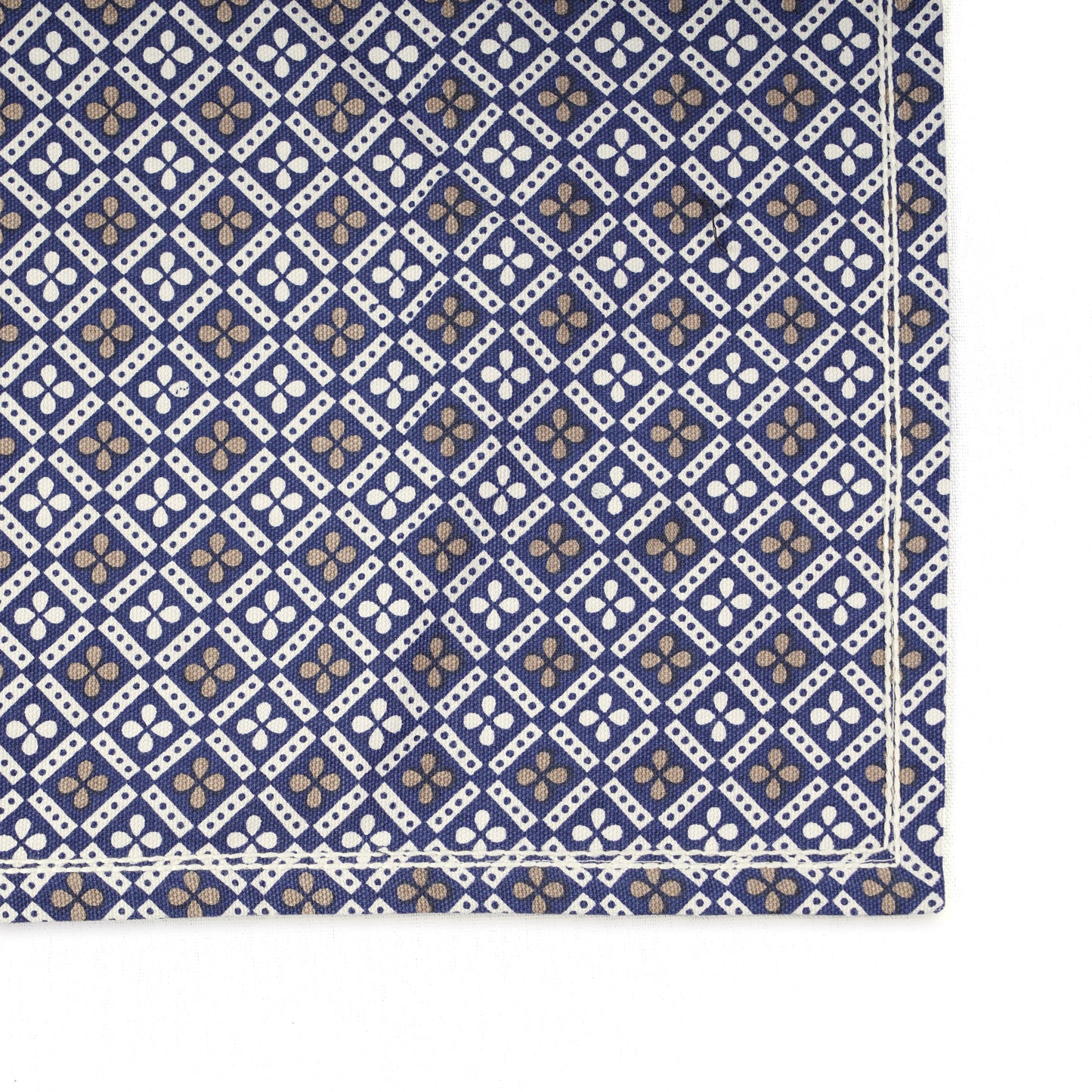 DOMINOTERIE Indigo Blue Printed Kitchen Towel, geometrical pattern, 100% cotton, size 20"X28"