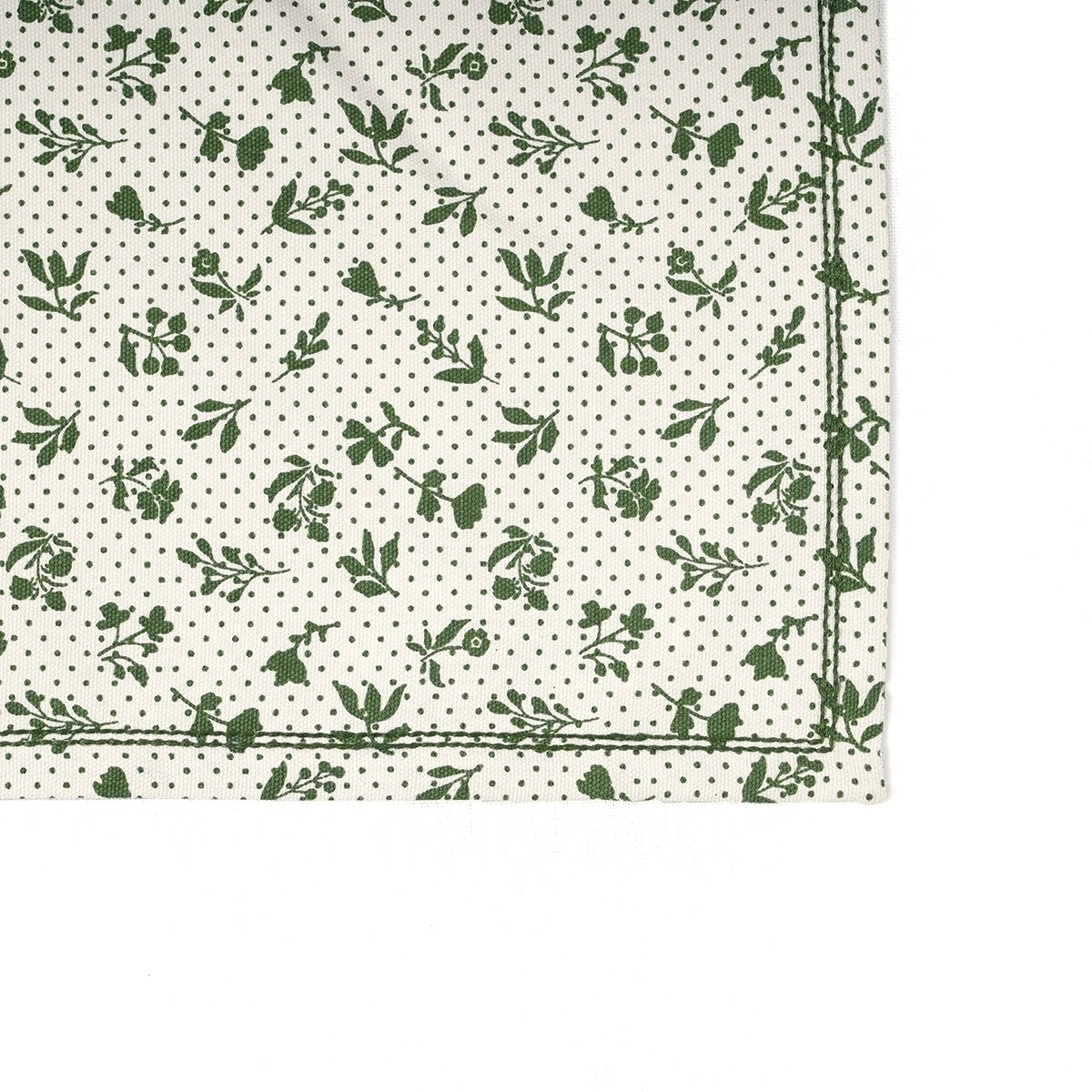 Green Printed Kitchen Towel, small floral pattern, 100% cotton, size 20"X28"