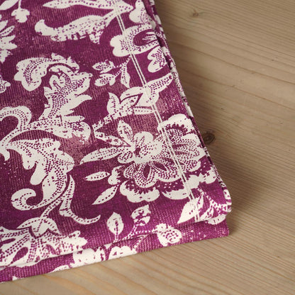 Plum DOMINOTERIE bold floral print cotton table cover, sizes available