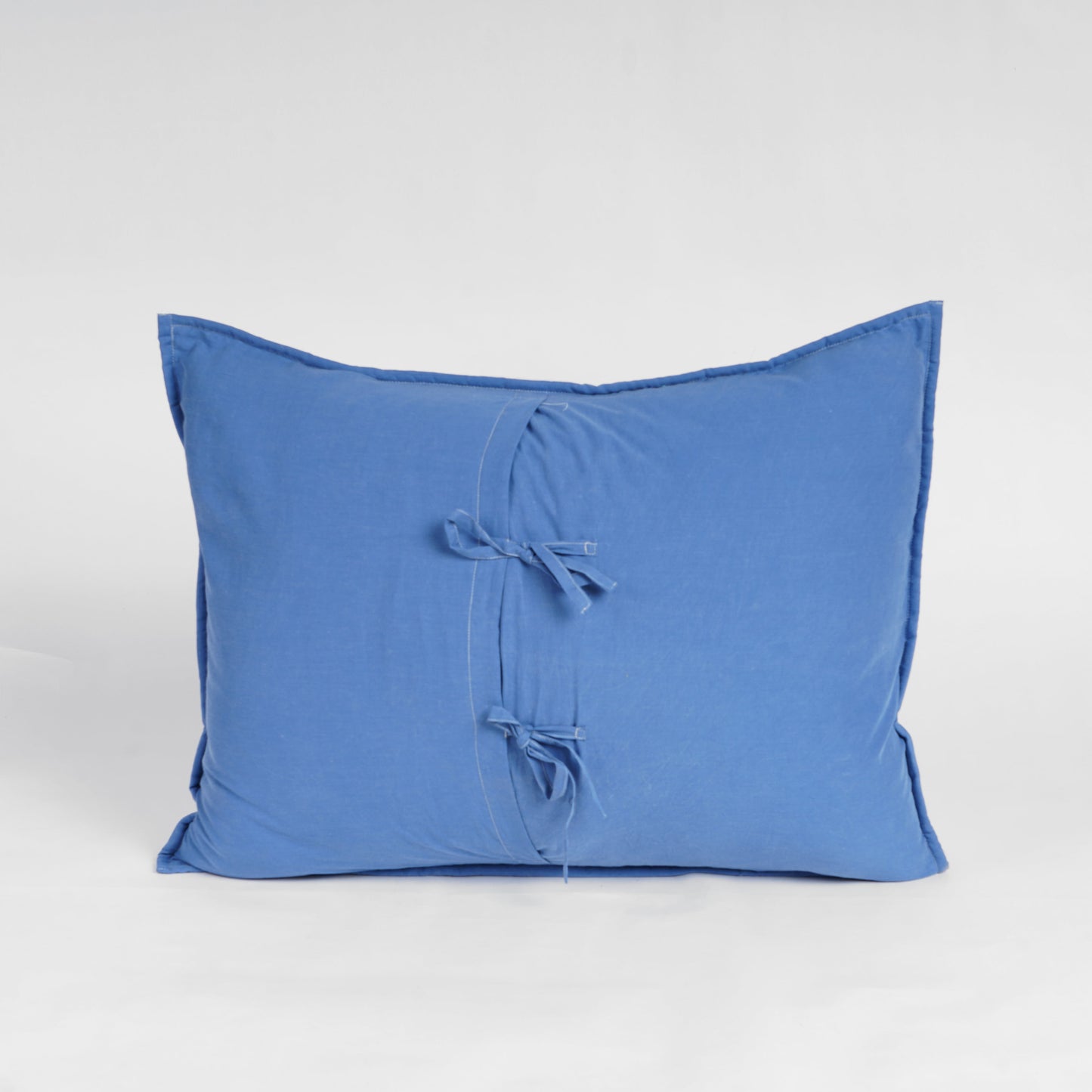 Denim Blue colour stonewashed kantha pillow shams - 100% cotton, Sizes available