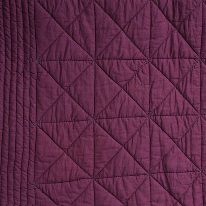 Plum colour machine quilted Throw blanket, 100% cotton, 50X60 inches