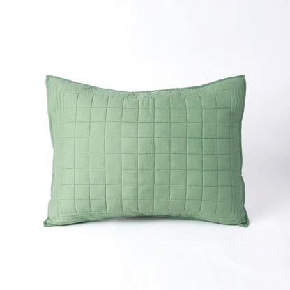 SAGE GREEN cotton Quilted pillow cases, Sizes available