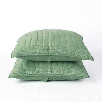 SAGE GREEN cotton Quilted pillow cases, Sizes available