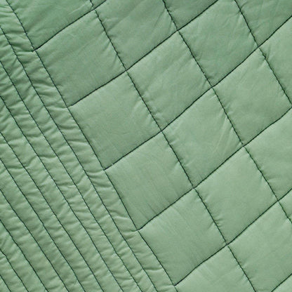 Sage Green colour machine quilted Throw blanket, 100% cotton, 50X60 inches