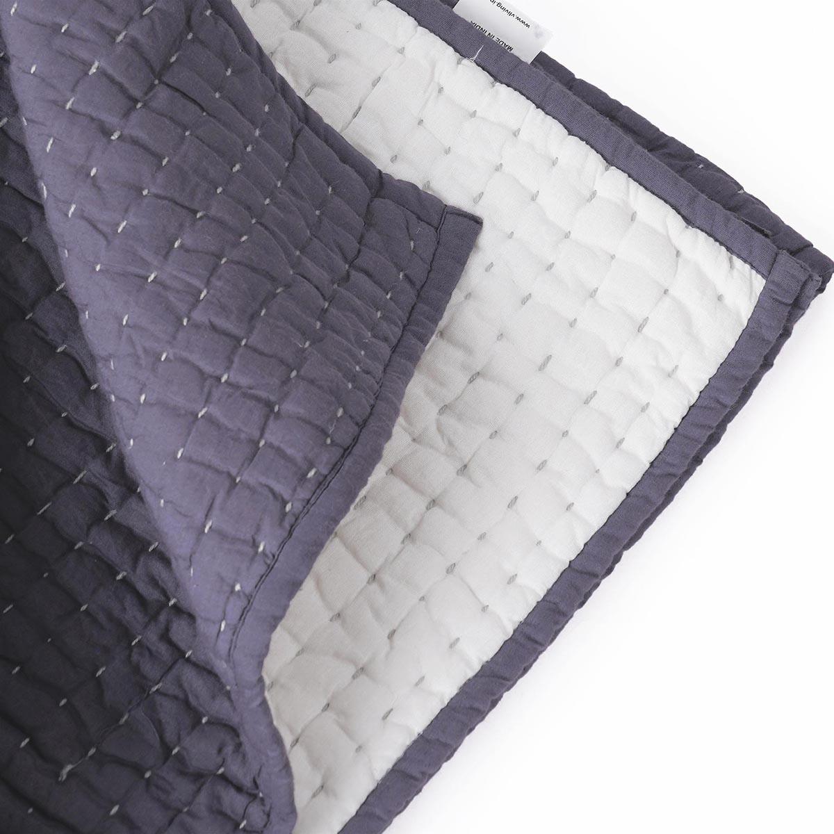 Lavender hand quilted cotton Throw blanket, classic stripe pattern quilting, 50X60 inches