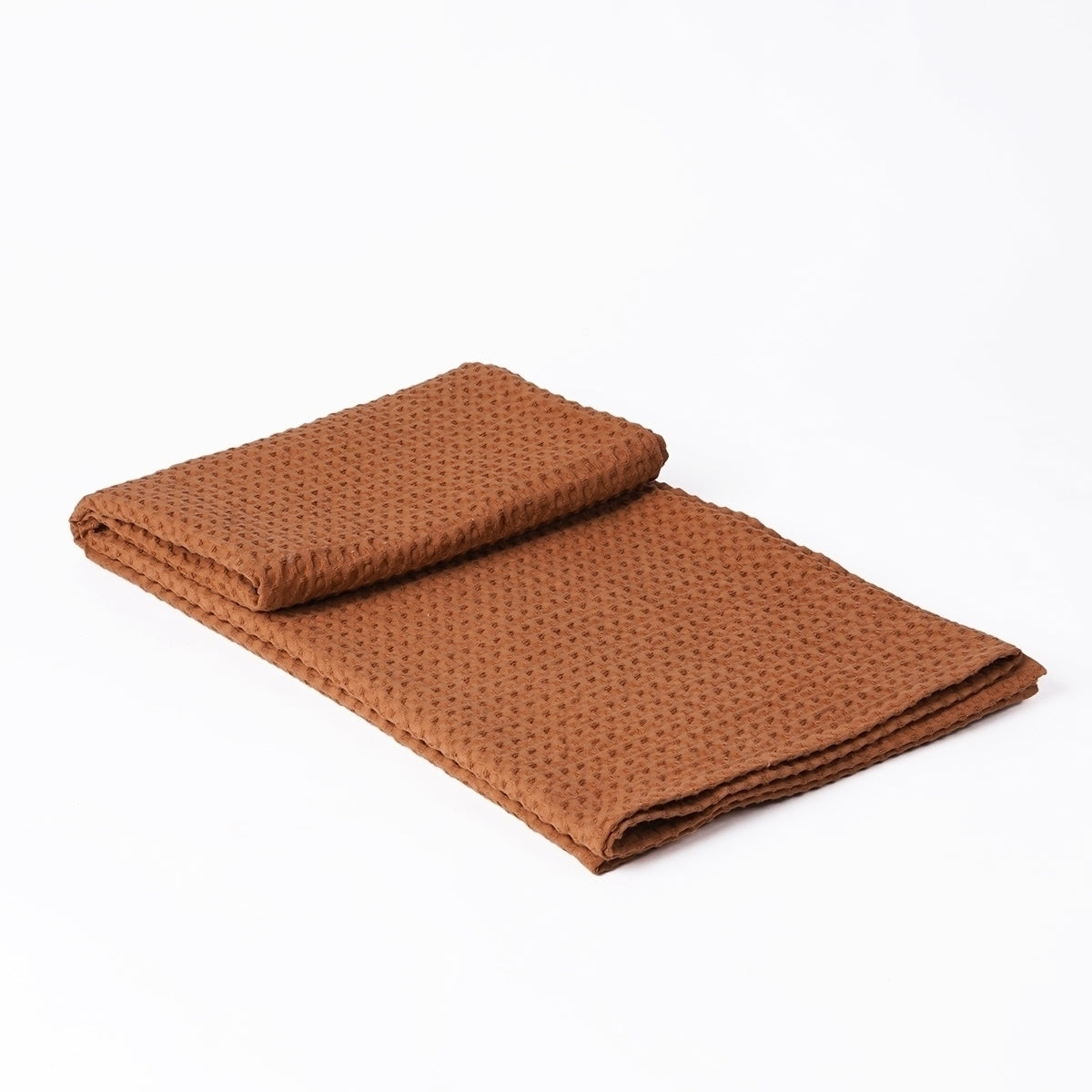 Brown or Burnt sienna waffle Throw blanket, 100% cotton, 50X60 inches