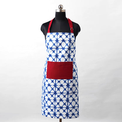 Apron, blue tie dye prism print, kitchen accessory, size 27"X 35"
