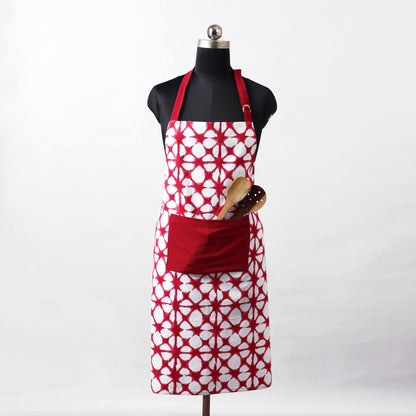 Apron, red tie dye prism print, kitchen accessory, size 27"X 35"