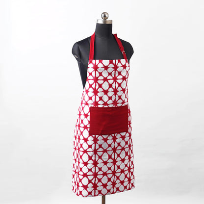 Apron, red tie dye prism print, kitchen accessory, size 27"X 35"