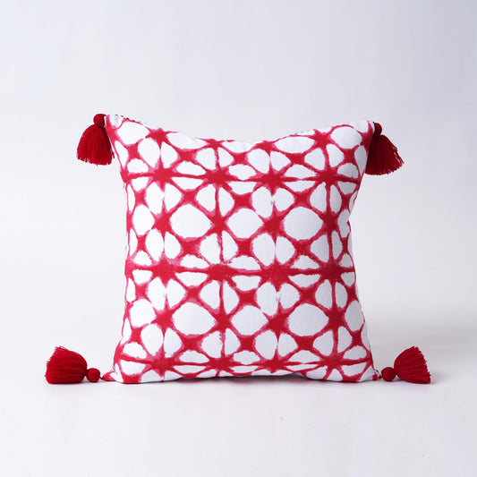 Pillow cover, Tie dye prism pattern, Red and white, standard size 16X16 inches, other sizes available