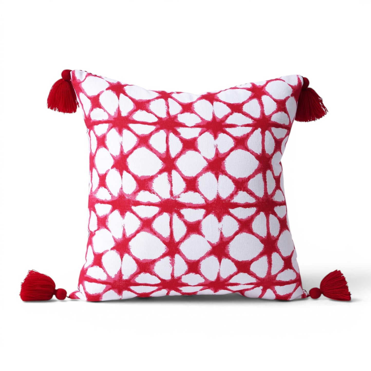 Pillow cover, Tie dye prism pattern, Red and white, standard size 16X16 inches, other sizes available - Vliving