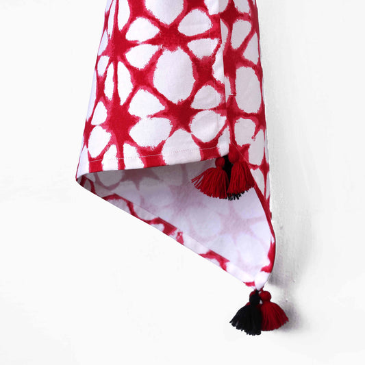 PRISM cotton Table napkin, Red tie dye print on white