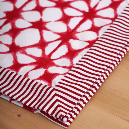 Tie dye print Table cloth, Red and white colour, cotton, sizes available