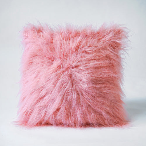 Faux Fur Blush Throw Pillow Cover, sizes available