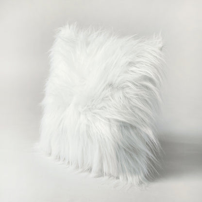 Faux Fur White Throw Pillow Cover, sizes available