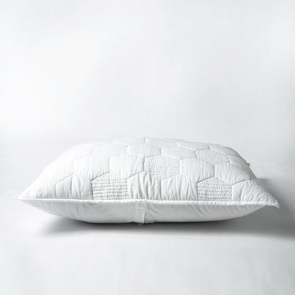 SHWET - WHITE quilted pillow covers, hexagon quilting pattern, 100% cotton, Sizes available