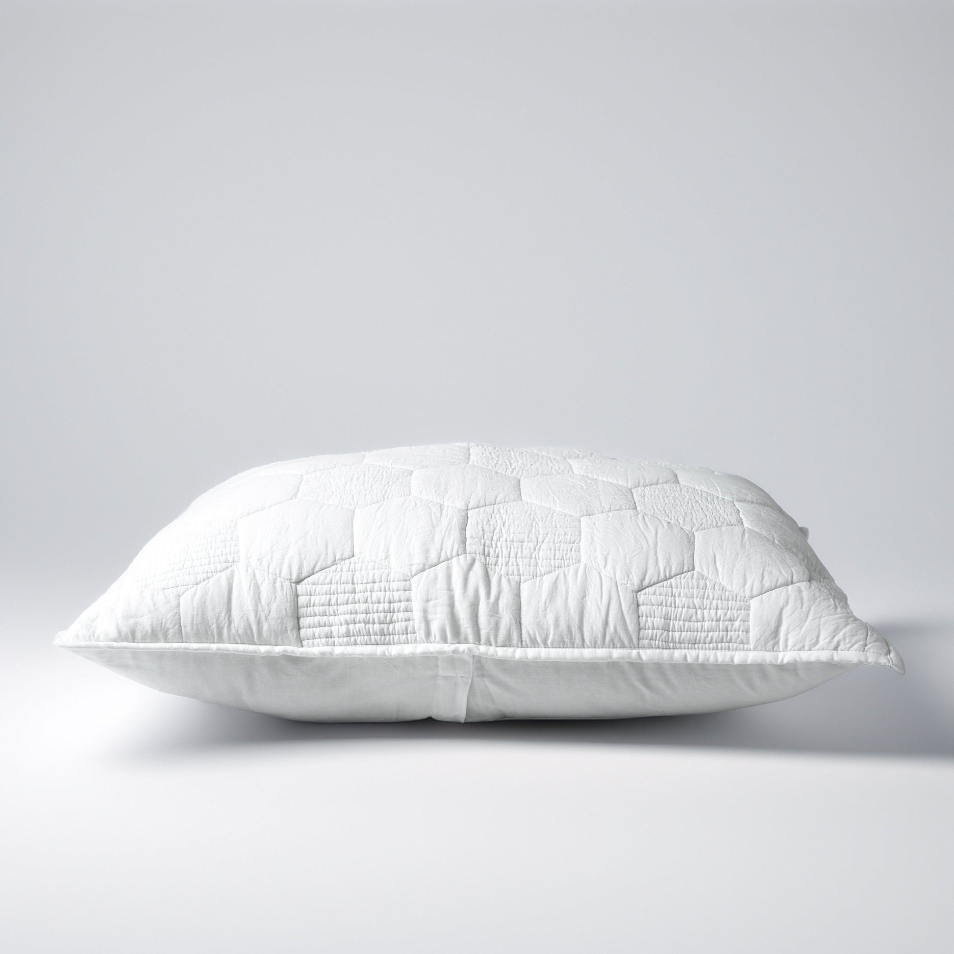 SHWET - White Hexagon Quilted pillow case, 100% cotton, Sizes available