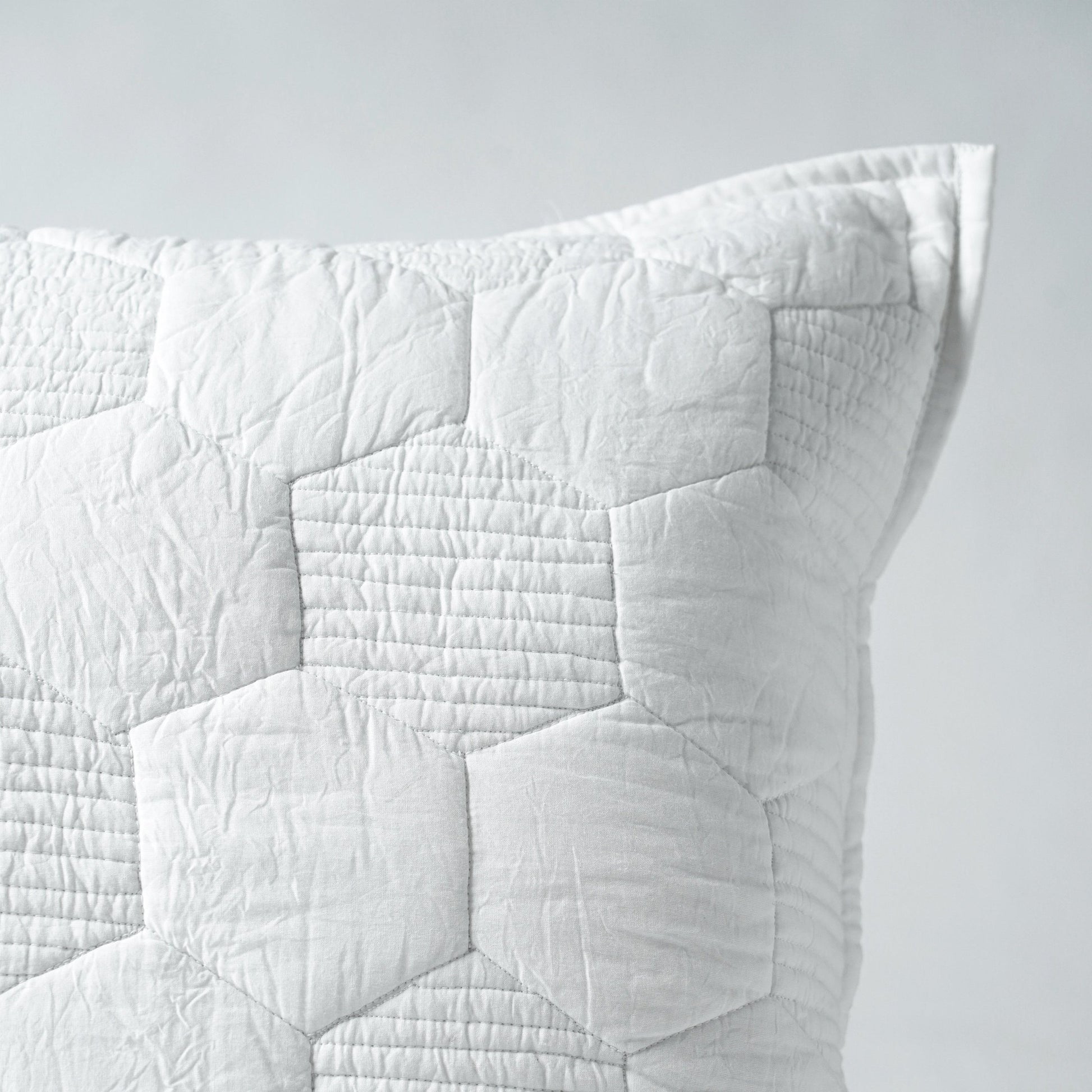 SHWET - White Hexagon Quilted pillow case, 100% cotton, Sizes available
