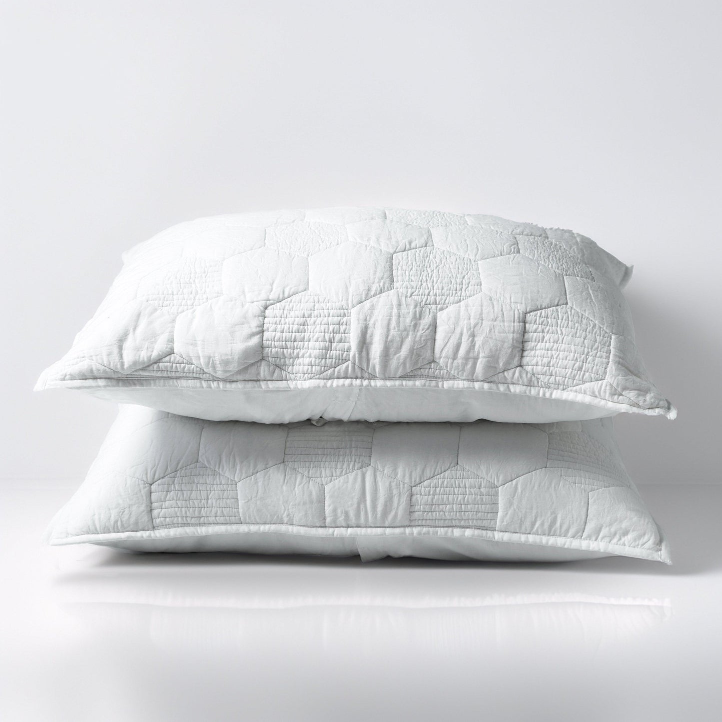 SHWET - White Hexagon Quilted pillow case, 100% cotton, Sizes available