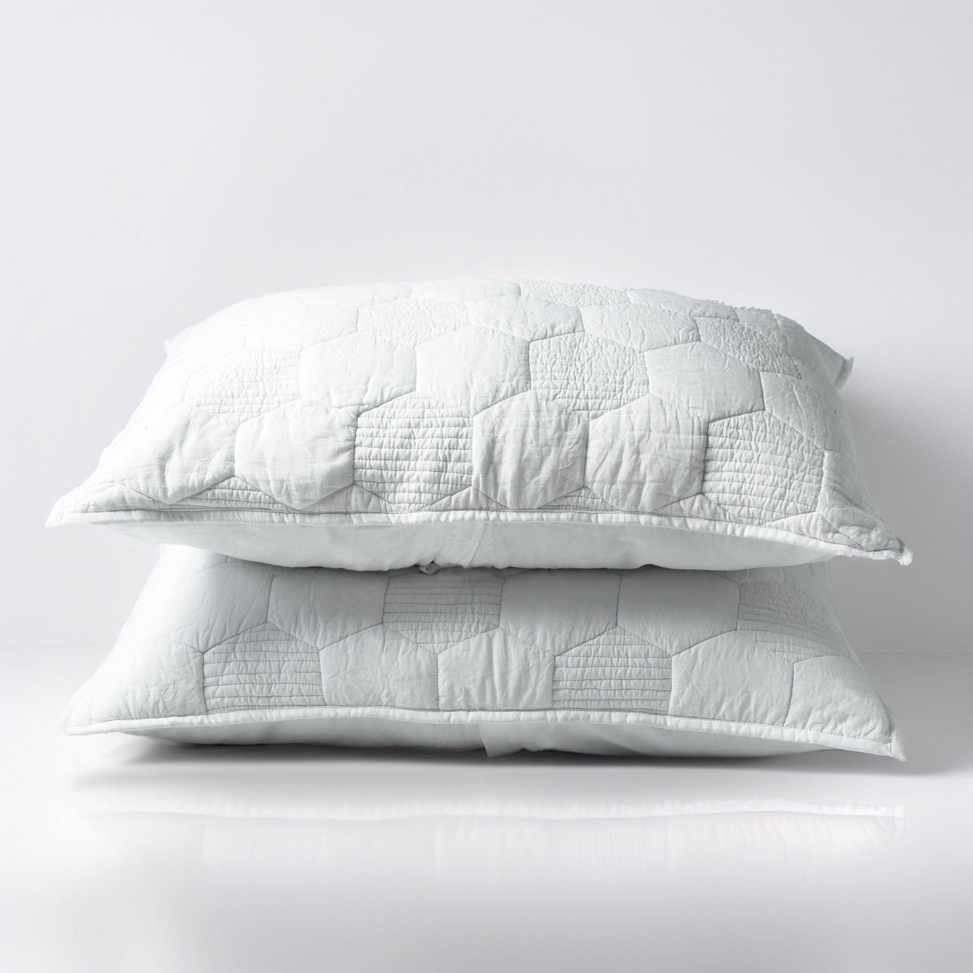 SHWET - White Hexagon Quilted pillow case, 100% cotton, Sizes available