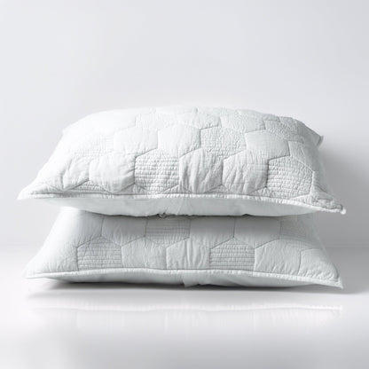 SHWET - White Hexagon Quilted pillow case, 100% cotton, Sizes available