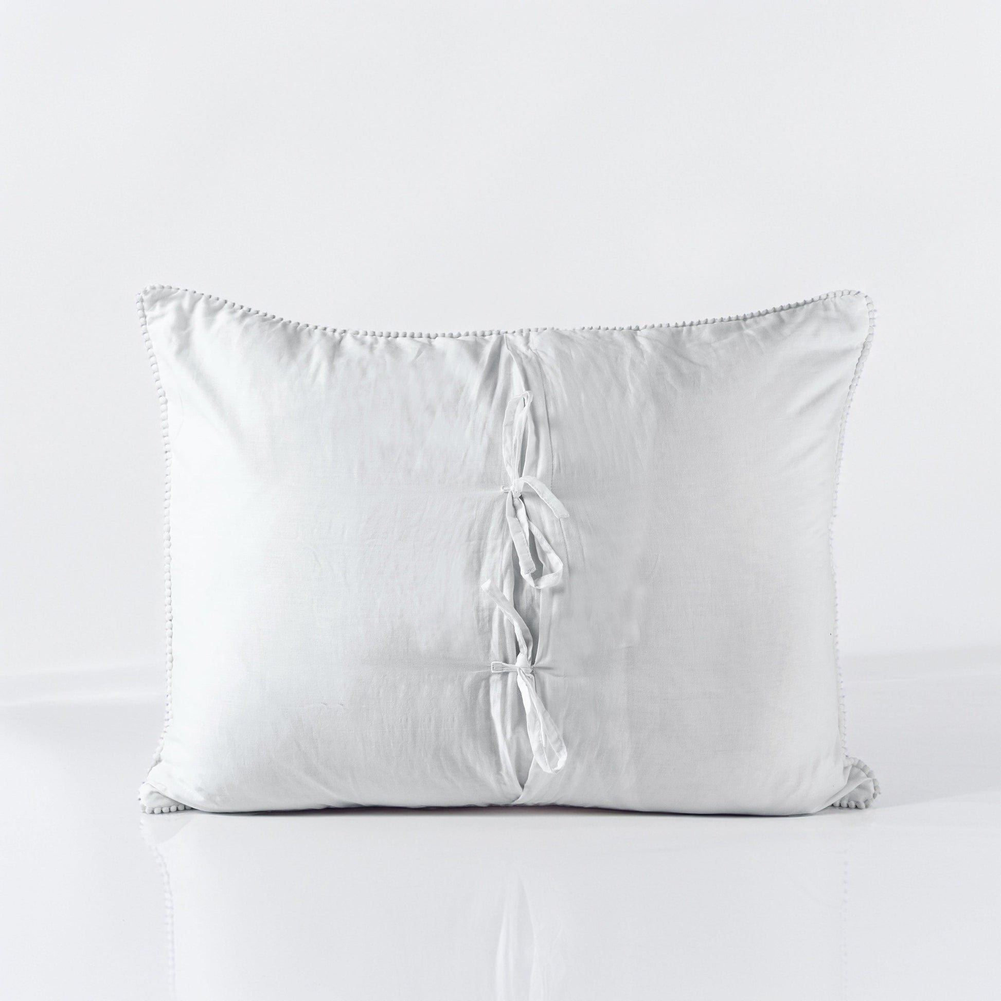 SHWET - White Kantha Quilted Pillow covers, Stripe quilting, 100% cotton