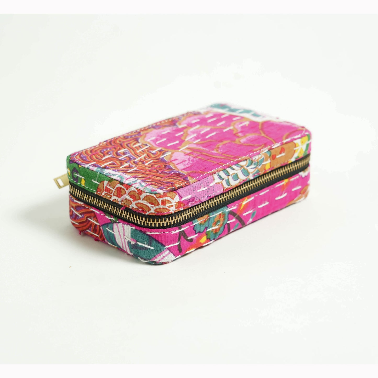 Kantha Hot Pink Rectangular Jewellery Box