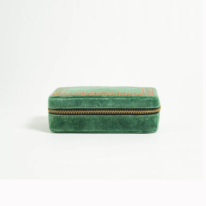 Tropical Green Rectangular Embroidered Jewellery box
