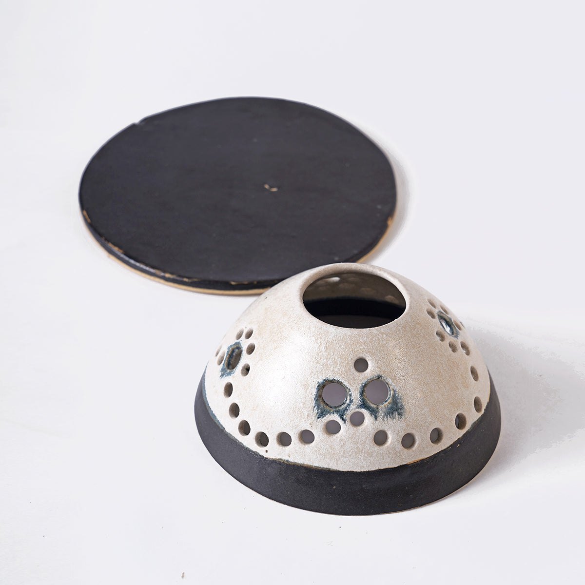 Tea Light holder - white and black