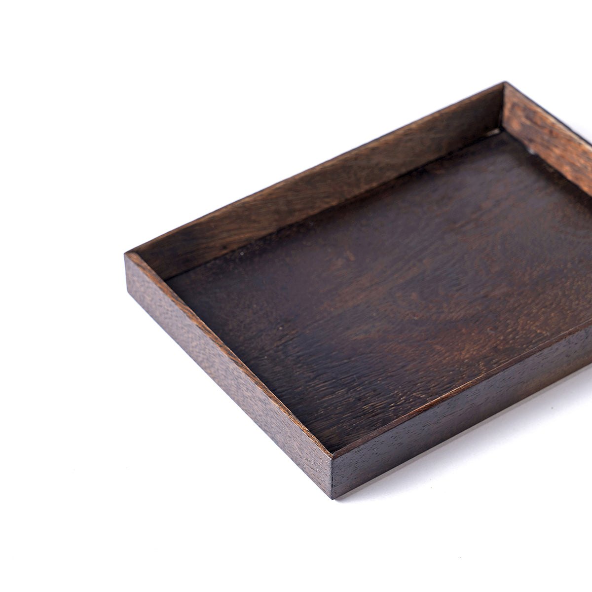 Small rustic mango wood tray, size 5X7 inches, Dark Brown