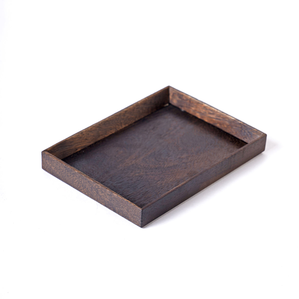 Small rustic mango wood tray, size 5X7 inches, Dark Brown