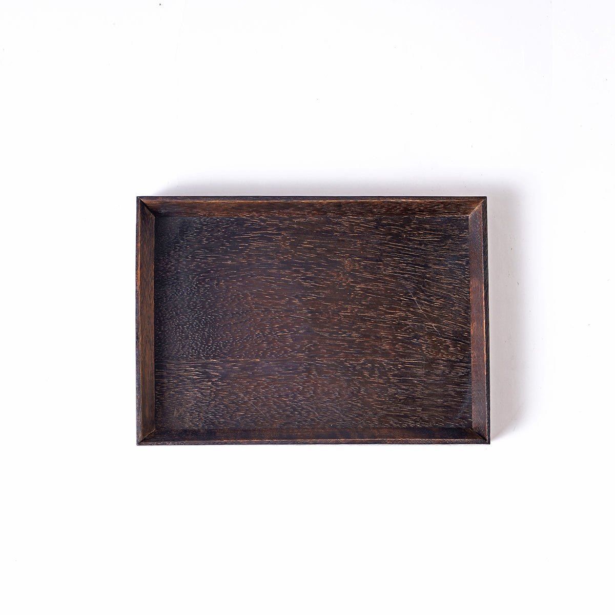 Small rustic mango wood tray, size 5X7 inches, Dark Brown