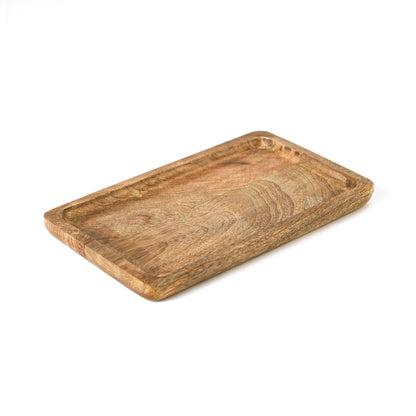 Wooden tray, round edged rustic serving tray, farmhouse decor, 6X10 inches