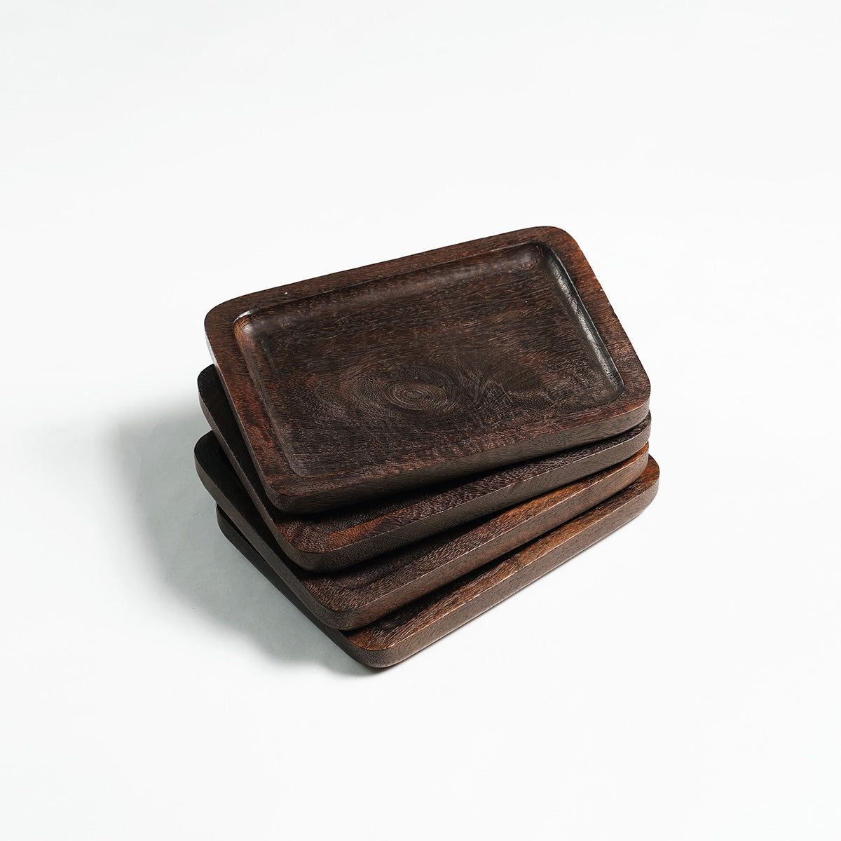 Small Dark wood tray, round edged rustic serving tray, farmhouse decor, 5X7 inches