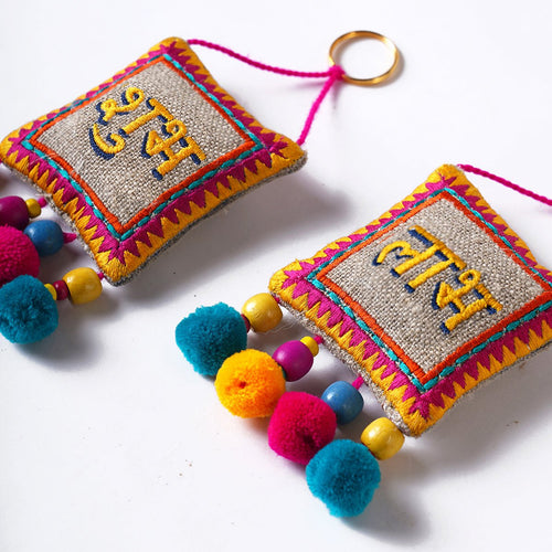 Shubh-Labh Tassels – Multicolour Handmade Auspicious Charm | Pair | 6 inch
